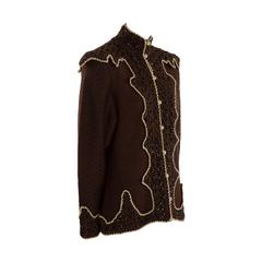 Kansai Yamamoto Wool Beaded Cardigan