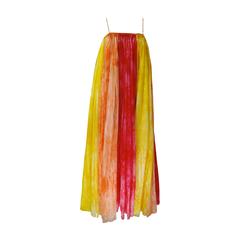 Vintage 1990s Paco Rabanne Ombre Gossamer Evening Gown
