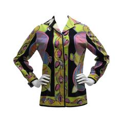 Emilio Pucci Art Deco Floral Velvet Jacket