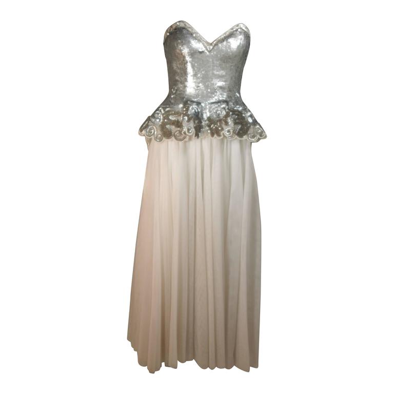 silver bustier dress