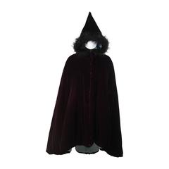 JEAN PAUL GAULTIER Purple Velvet Puff Cloak with Pointed Hood Size 42 9