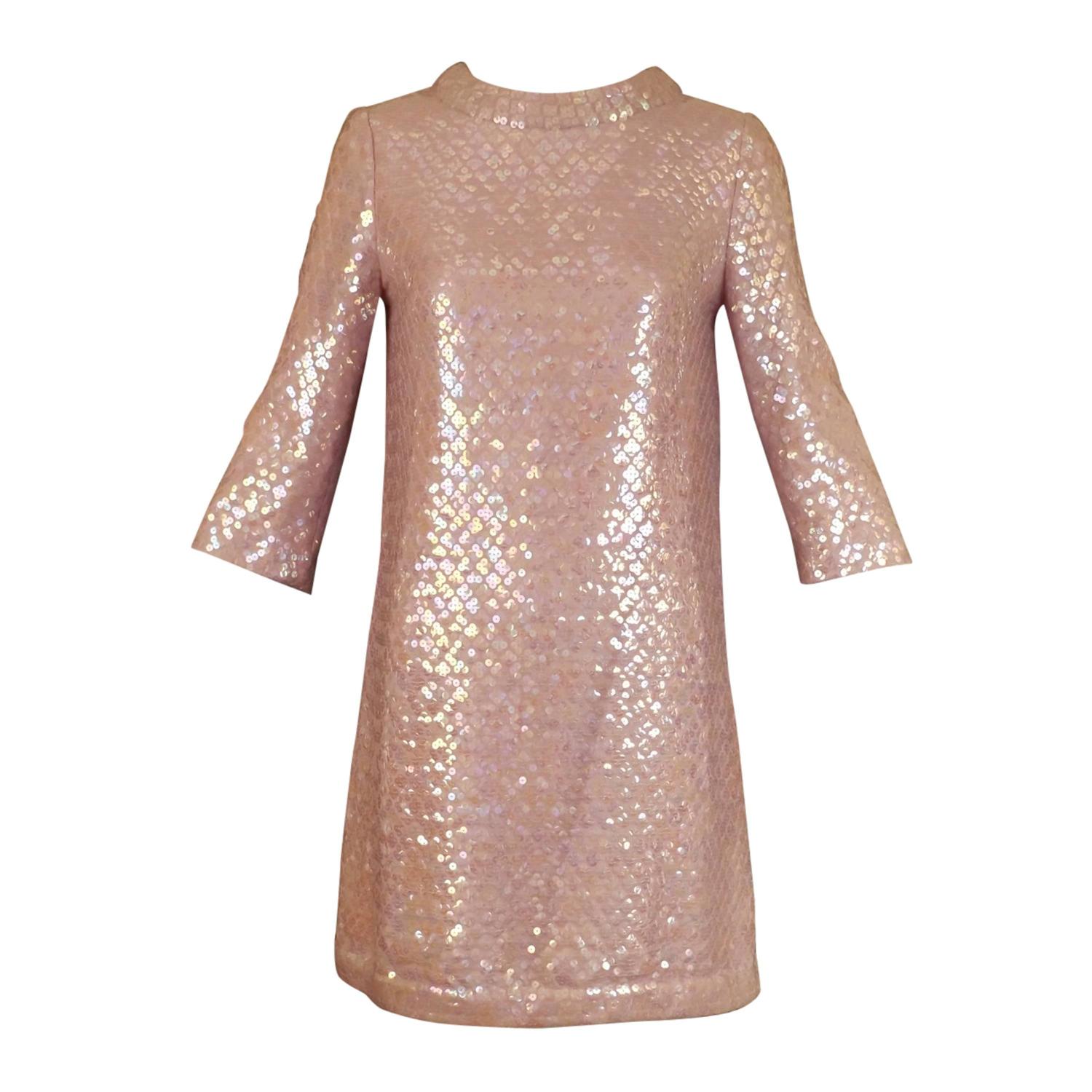1960s Lilac Sequin Pierre Cardin A-line Dress at 1stdibs