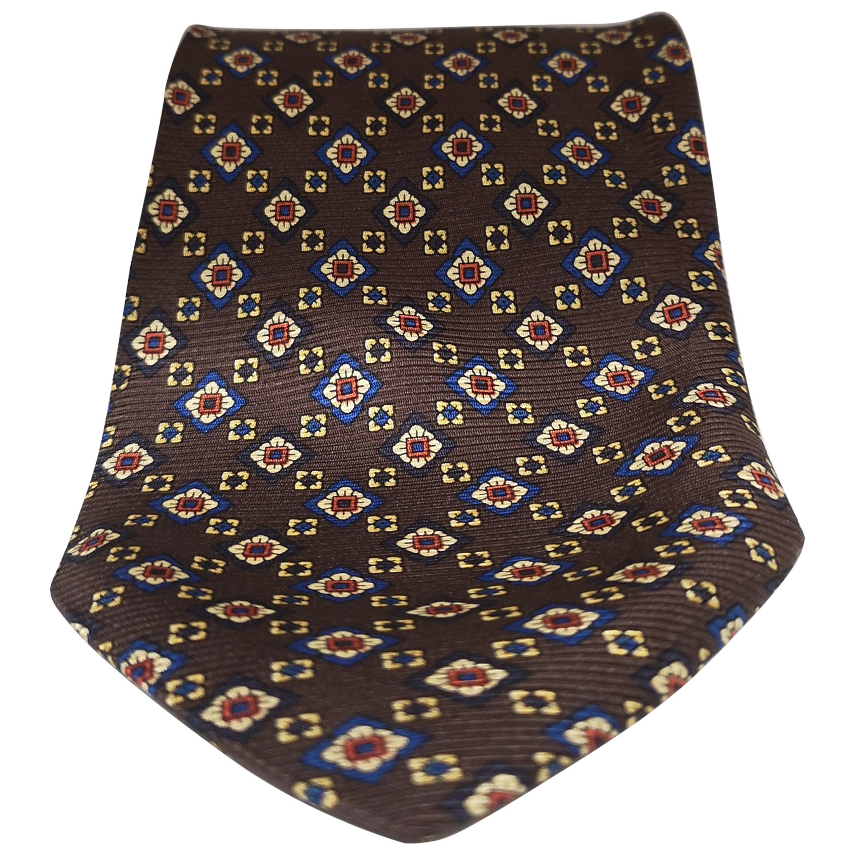 Vintage blue silk tie For Sale at 1stDibs