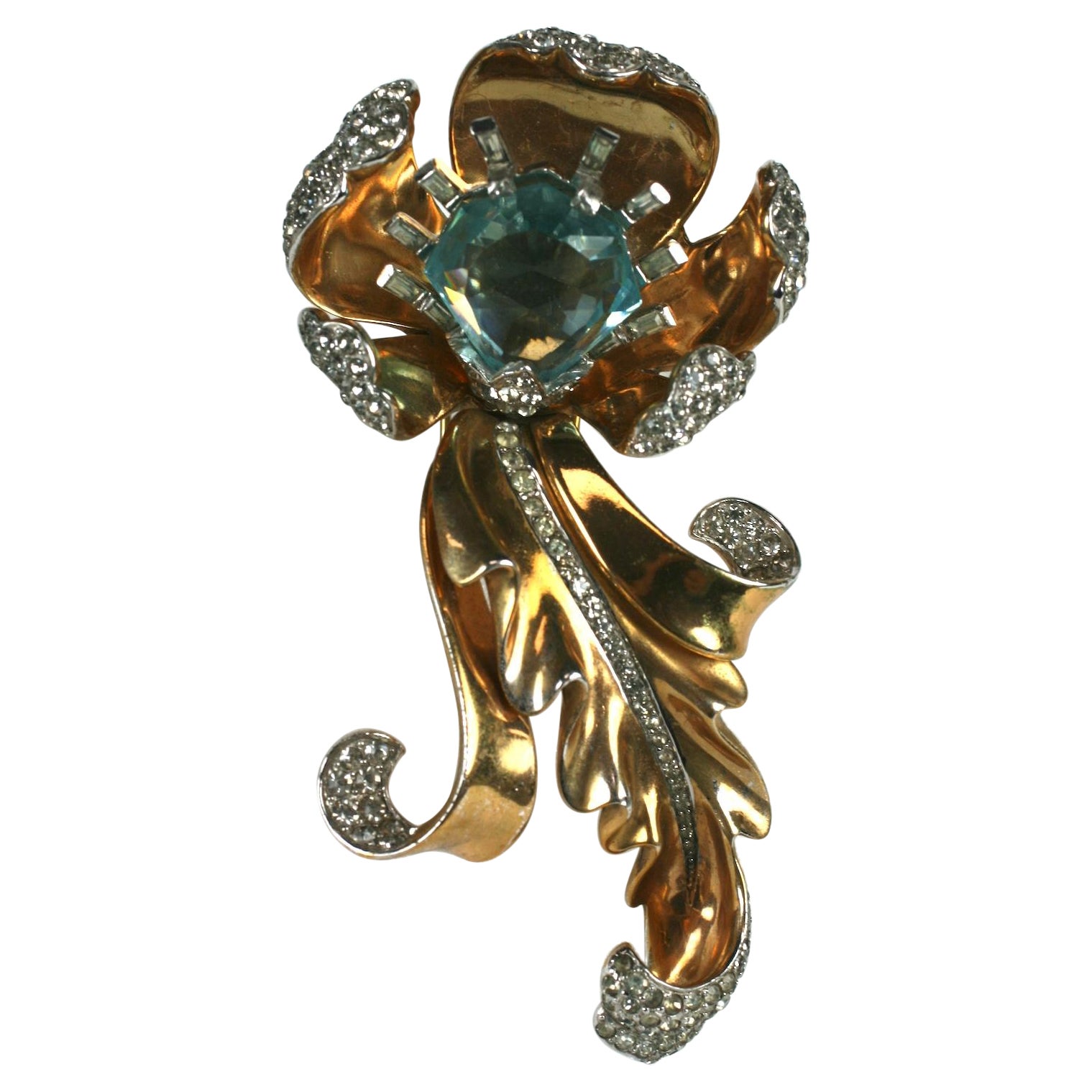 Marcel Boucher Aquamarine Retro Clip Brooch