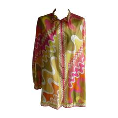 Vintage 1960s Emilio Pucci for Formfit Rogers Zig Zag Print Tunic
