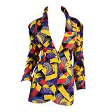 Roberto Di Cabrini Vintage ' Ribbon + Paisley ' Print Colorful Cotton Blazer