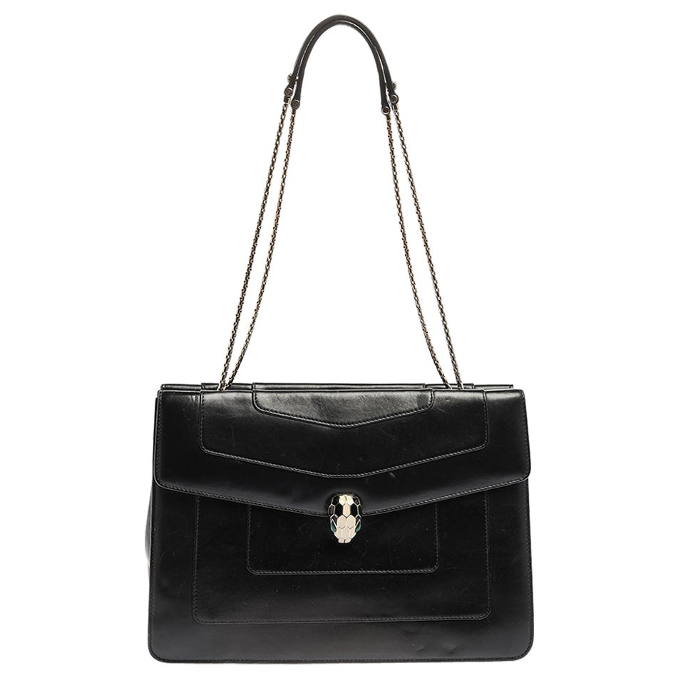 Bulgari Handbag Convertible Shoulder Strap Leather with Jewel in Worked ...