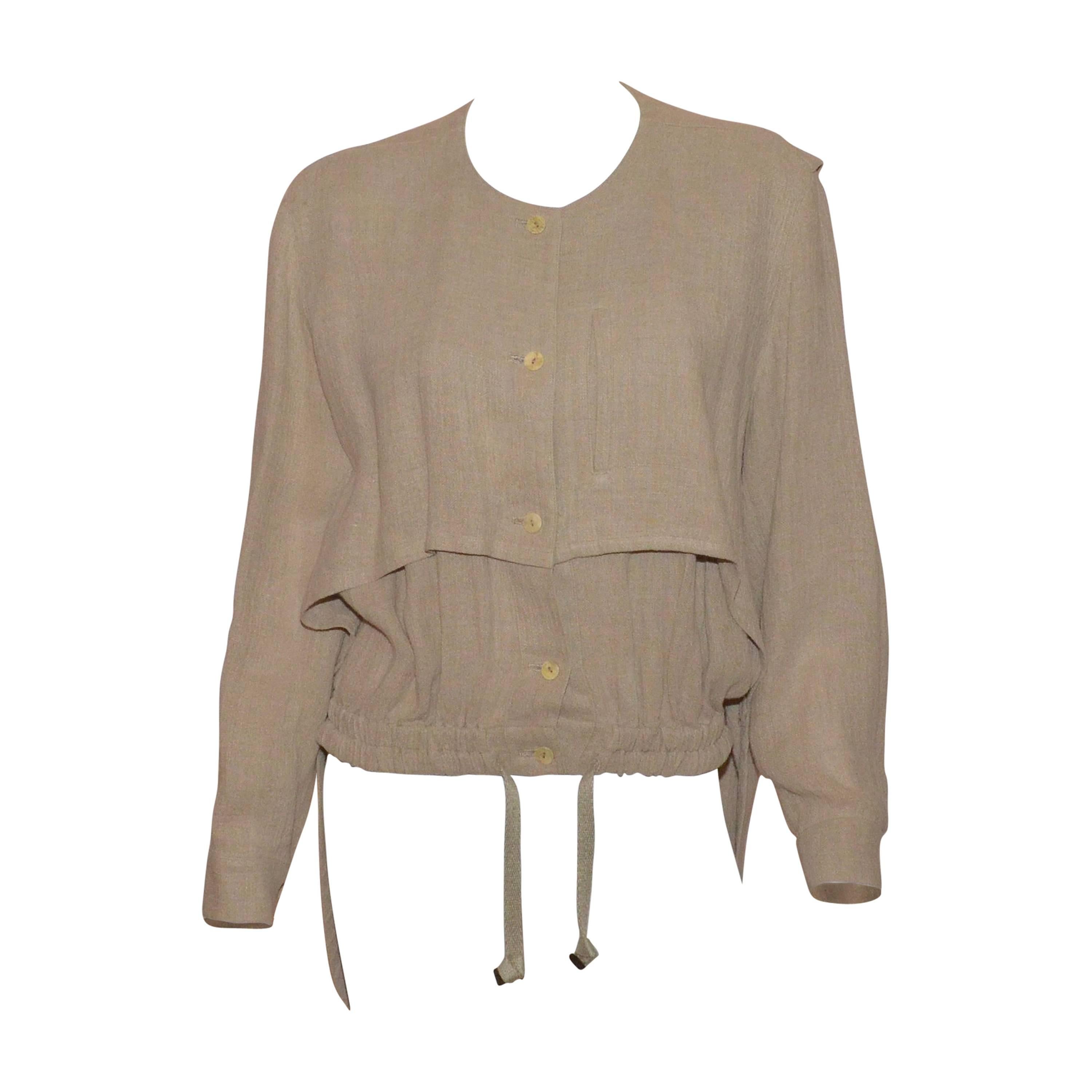 Issey Miyake Vintage Linen Drawstring Peasant Jacket