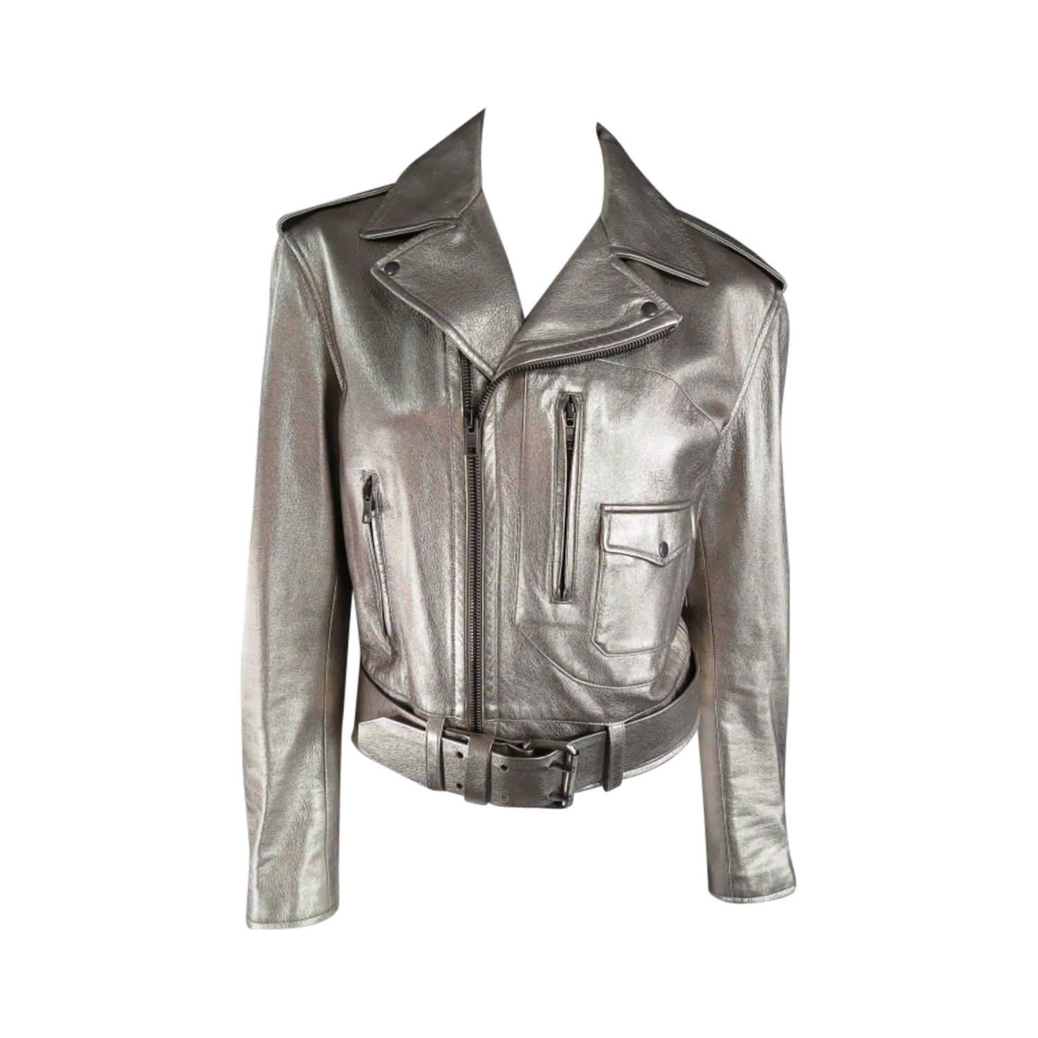 Metallic Leather Jacket 37