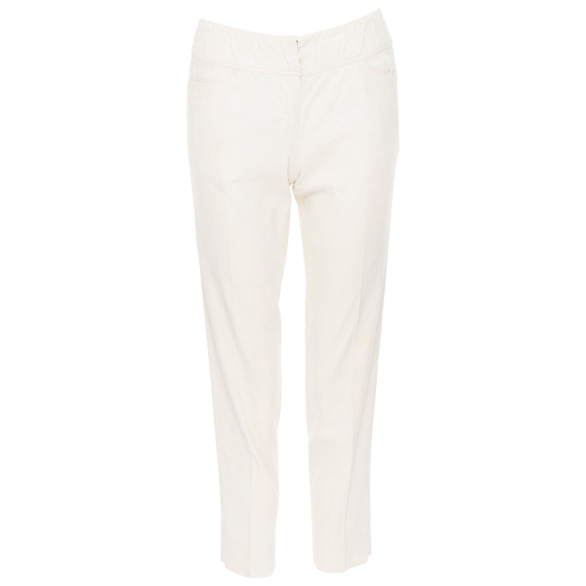 Donna Karan Tapered Slim-Fit Elastic Waist Trousers For Sale at 1stDibs