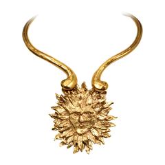 Yves Saint Laurent Gold Sun Necklace 