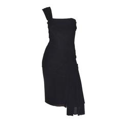 Herve Leroux (Leger) Couture Label LBD Jersey One Shoulder Dress 