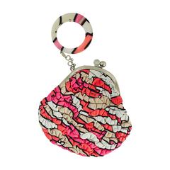 Pucci Print Shirred Leather Giant Coin Purse With Lucite O Ring 10