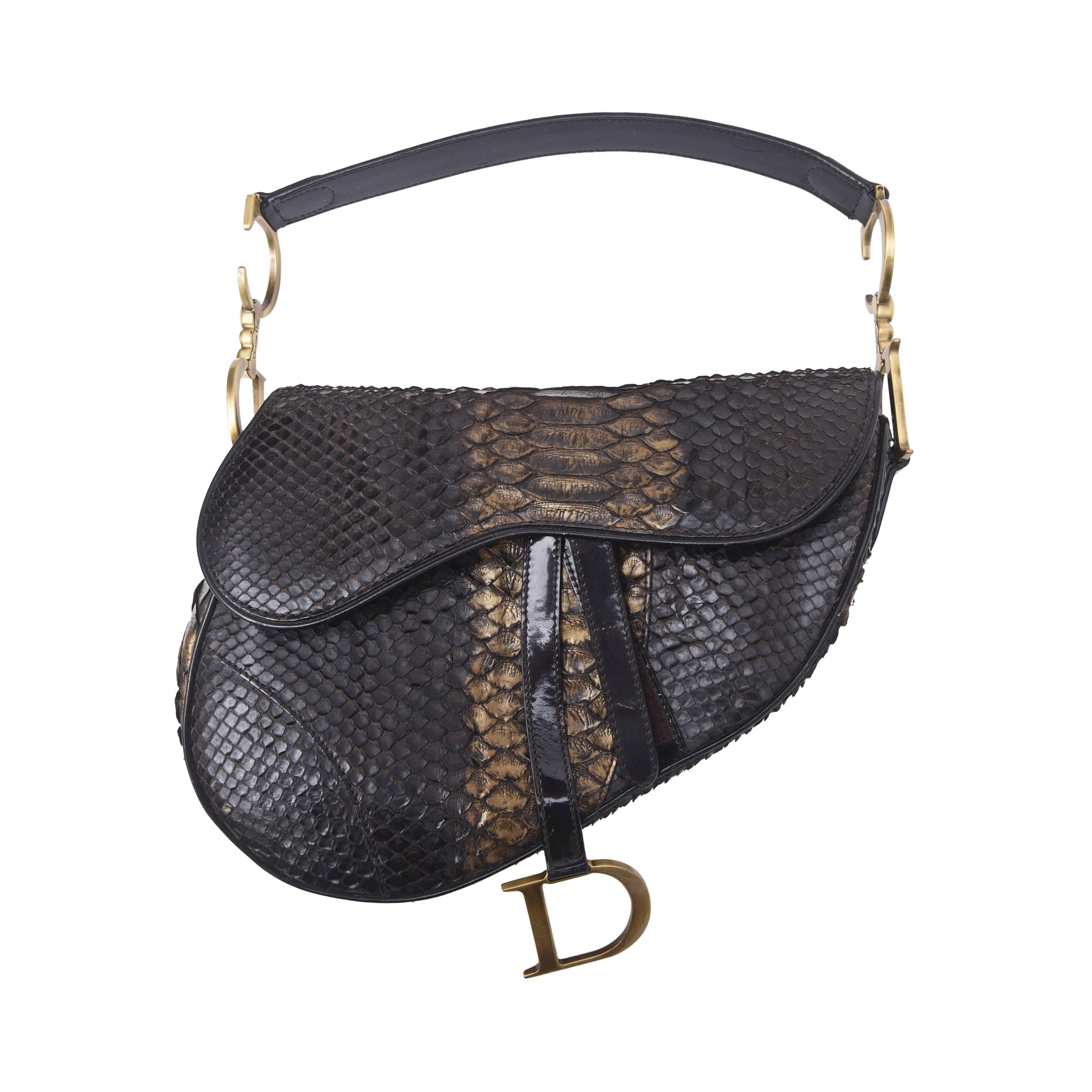 Early Limited Edition John Galliano for Christian Dior Python Saddle Bag / SALE