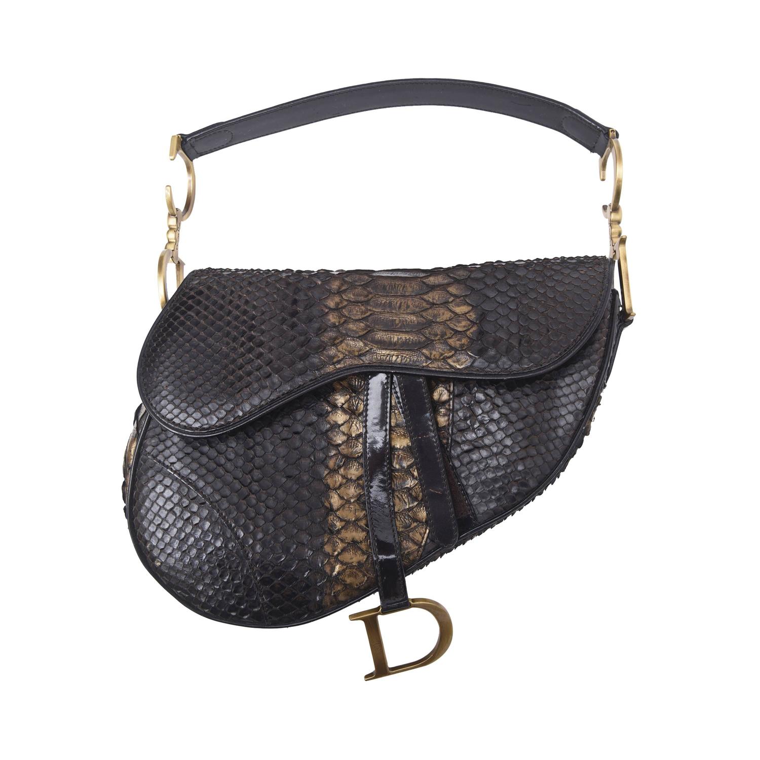 Early Limited Edition John Galliano For Dior Python Saddle Early Limited Edition John Galliano For Dior Python Saddle Bag At 1stdibs