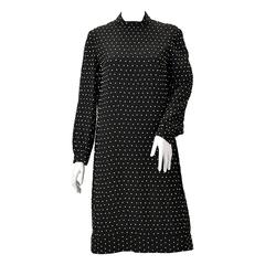 1960s Larry Aldrich Black Knit Rhinestone Dress 7