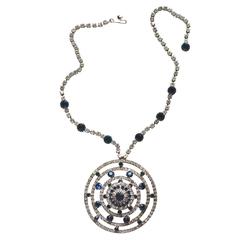 Rhinestone Round Pendant Necklace 6