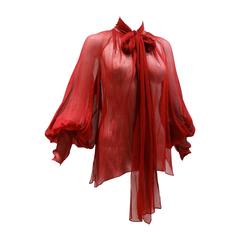 Vintage 2007 Hermes Silk Blouse designed by Jean Paul Gaultier