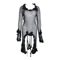 Chanel Black Wool See Through Knitted Dress 5