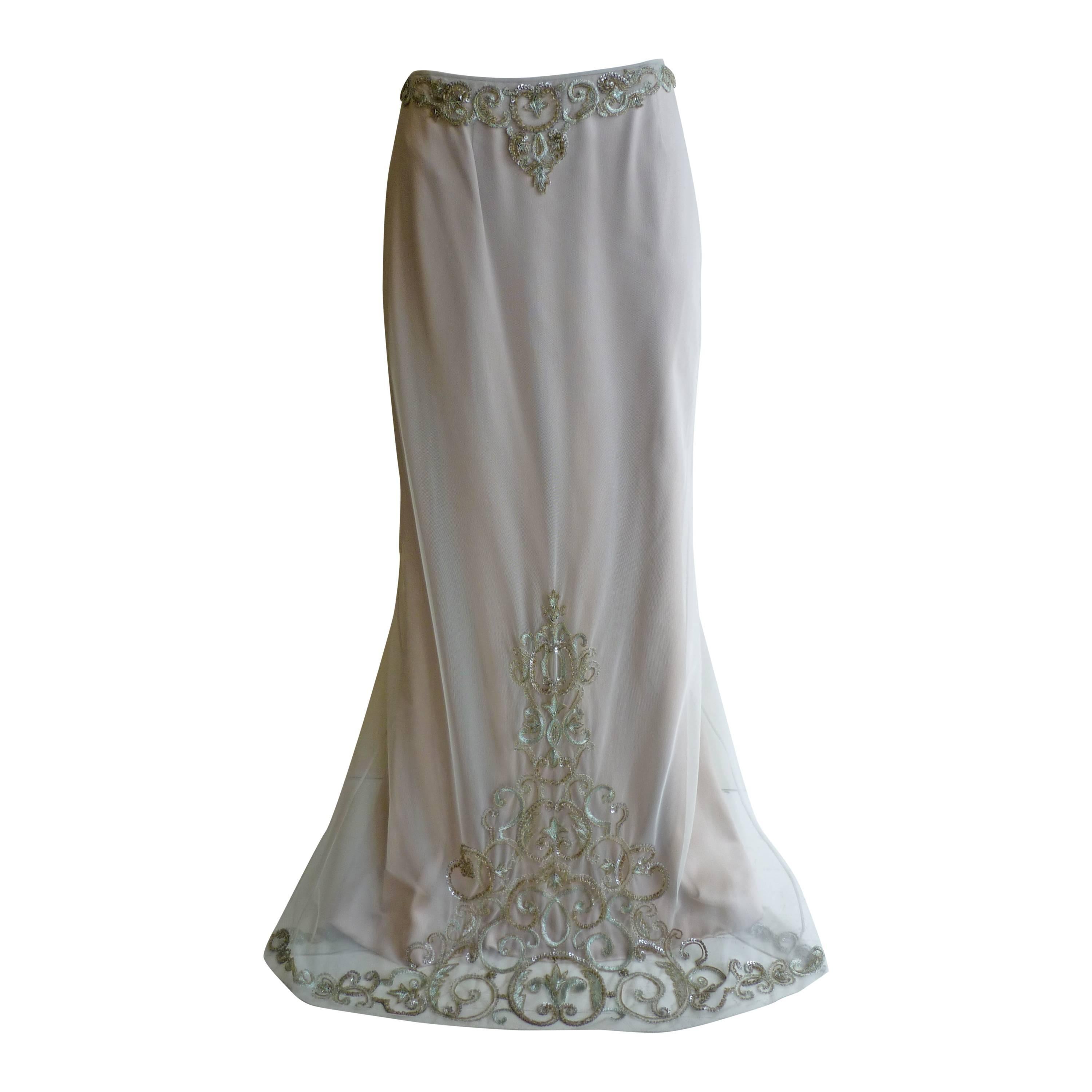 Reem Acra NWT $2990 Embellished Evening Skirt (8)