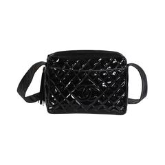 Chanel Black Patent Leather Quilted Bag