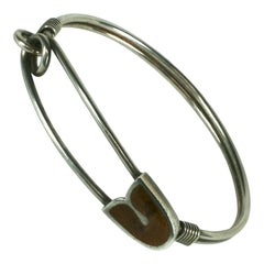 Unusual Italian Enamel Safety Pin Bracelet