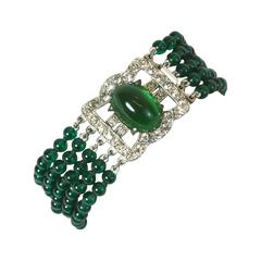 Art Deco Faux Emerald Bracelet