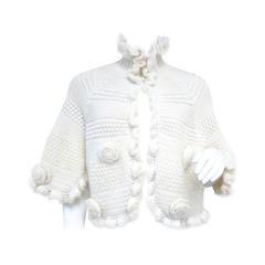 Chanel Ivory Cashmere Blend Knit Capelet 06A Size 42