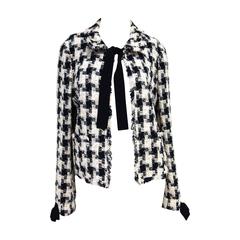 CHANEL 04A Fantasy Tweed Jacket with Bows Size 40