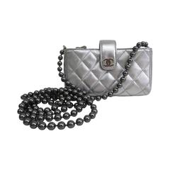 Chanel Limited Edition Love Symbols Silver Lambskin Leather and Pearl Bag