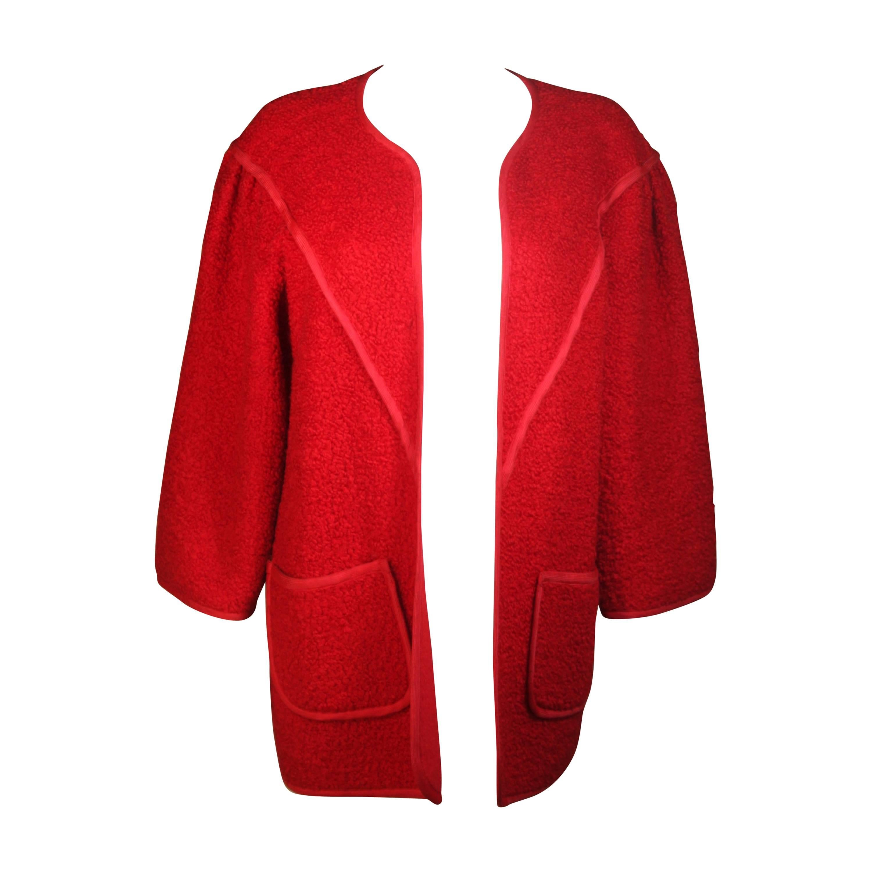 JEAN MUIR Red Wool Jacket Size 6
