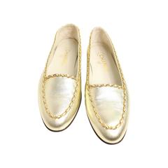 Chanel Classic Gold Leather Flats 11