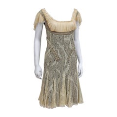 Alexander McQueen corset lace and chiffon cocktail dress, c. 2002