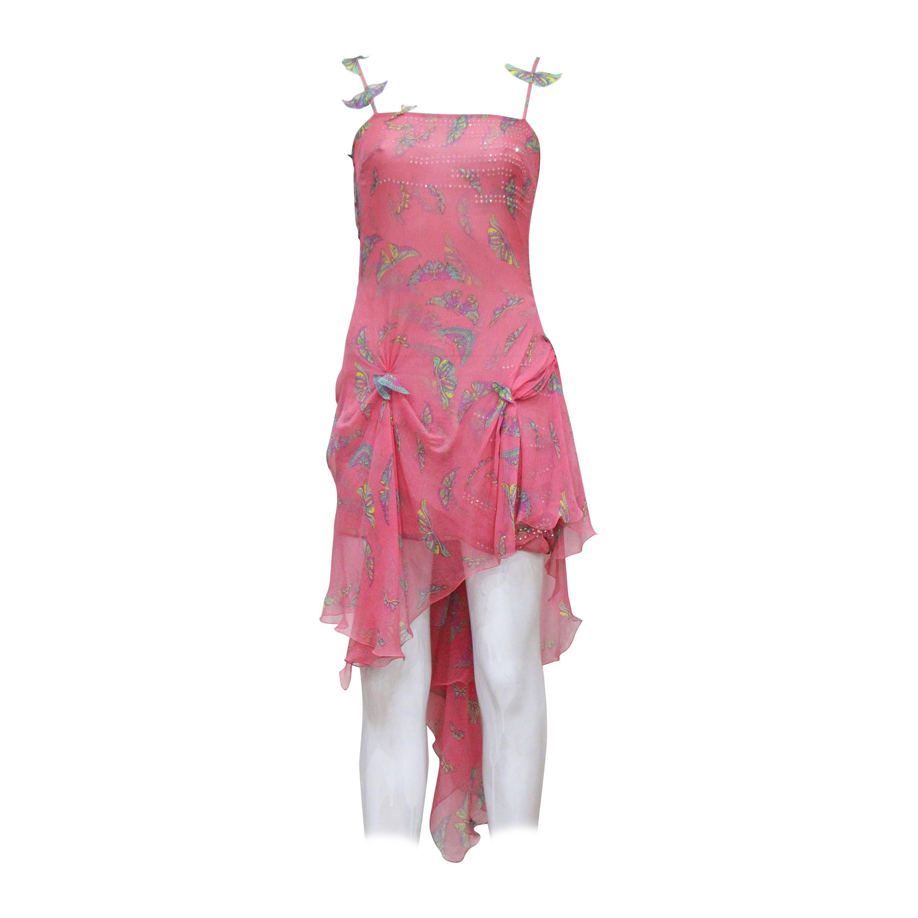 Gianni Versace Butterfly Silk Chiffon Dress, c. 1990s