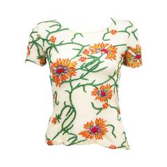 Yohji Yamamoto hand embroidered sheer cotton top, c. 1990s 11