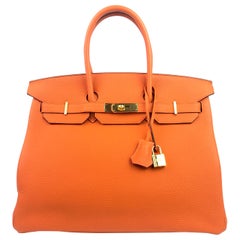 Hermes Birkin 35 Orange Gold Hardware