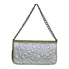1990s Chanel silver tone Camelias Bag