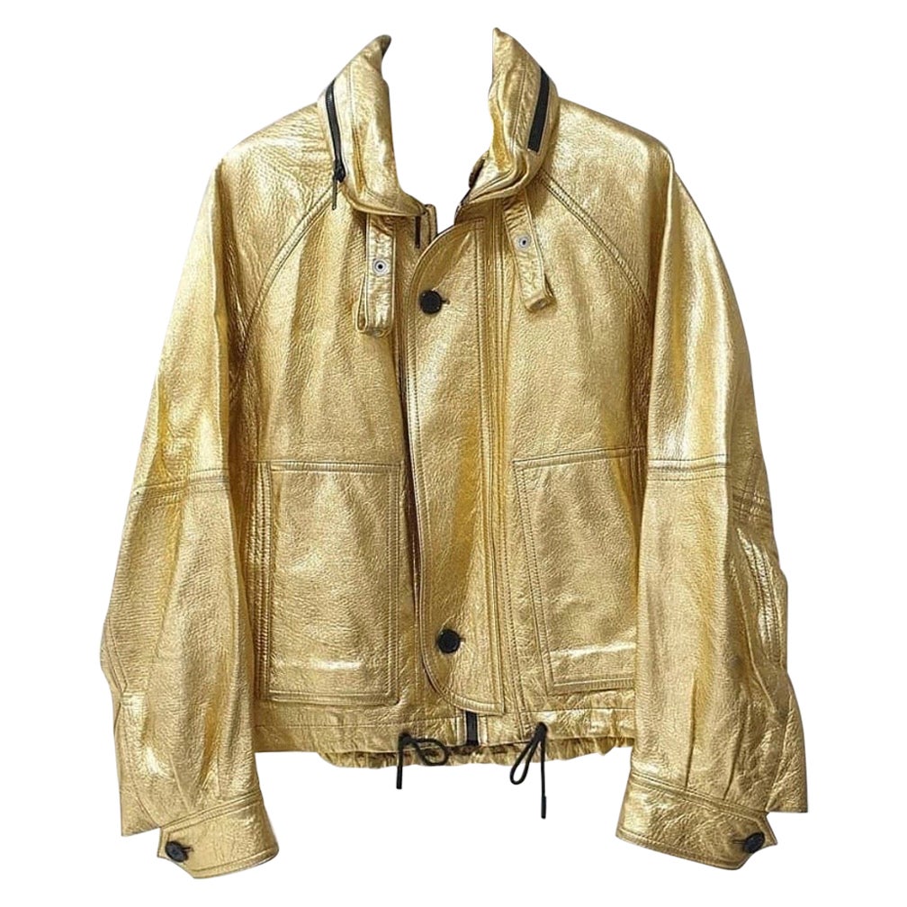 Saint Laurent Gold leather jacket 