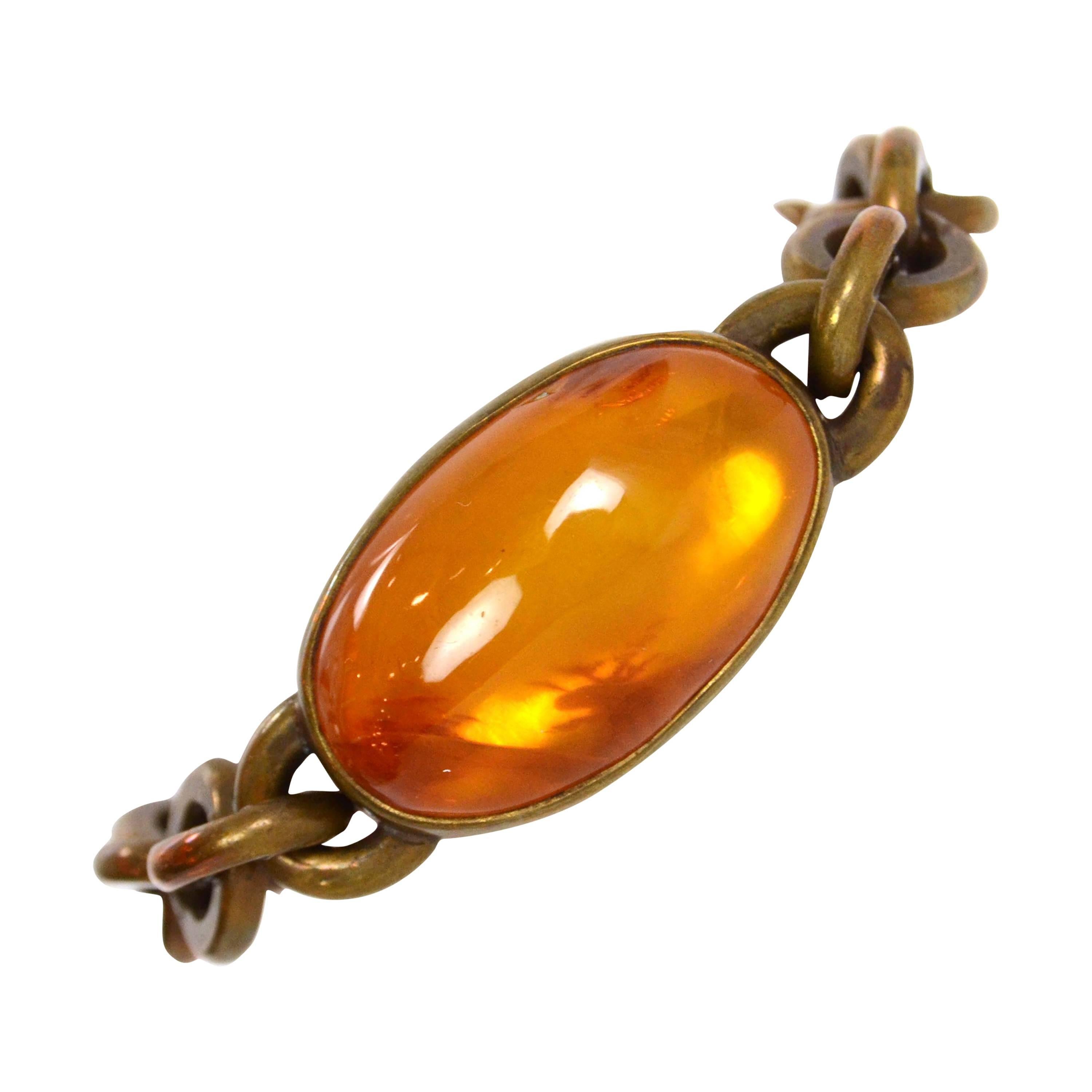 Stephen Dweck Vintage '96 Amber Stone Chain Link Bracelet