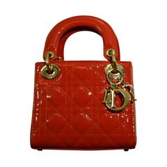 2000s Christian Dior mini lady Dior red bag
