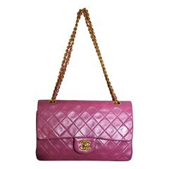 1990s Chanel fucsia lambskin bag Vintage 1990s Chanel fucsia lambskin bag