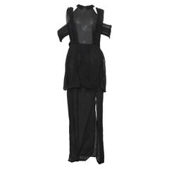 Rodarte Black See-Through Chiffon Gown Dress 10