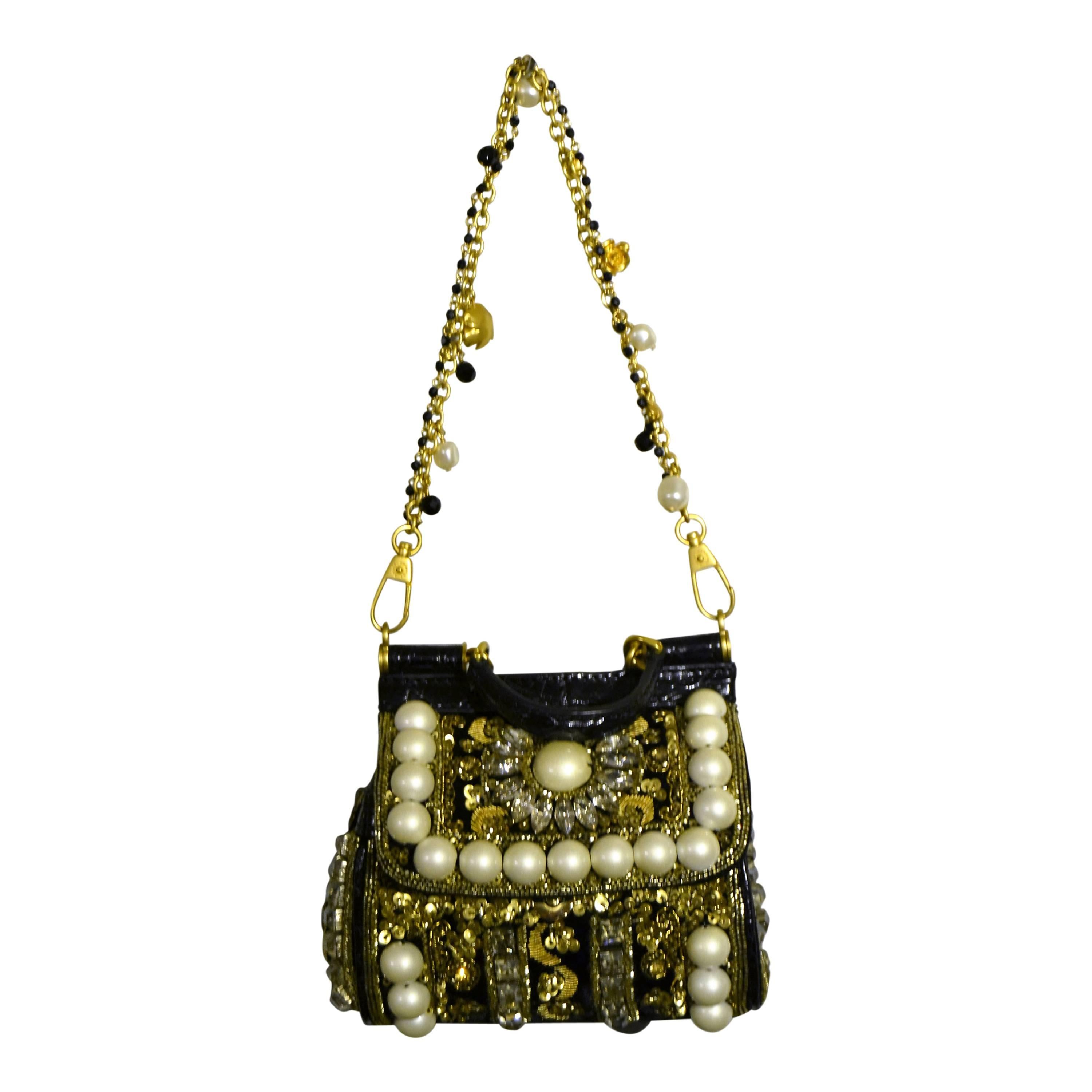 2014 Dolce & Gabbana Small Sicily bag with pearls