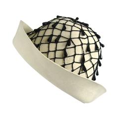 Rare YSL 1960s \ Yves Saint Laurent Beaded Cloche Hat 2