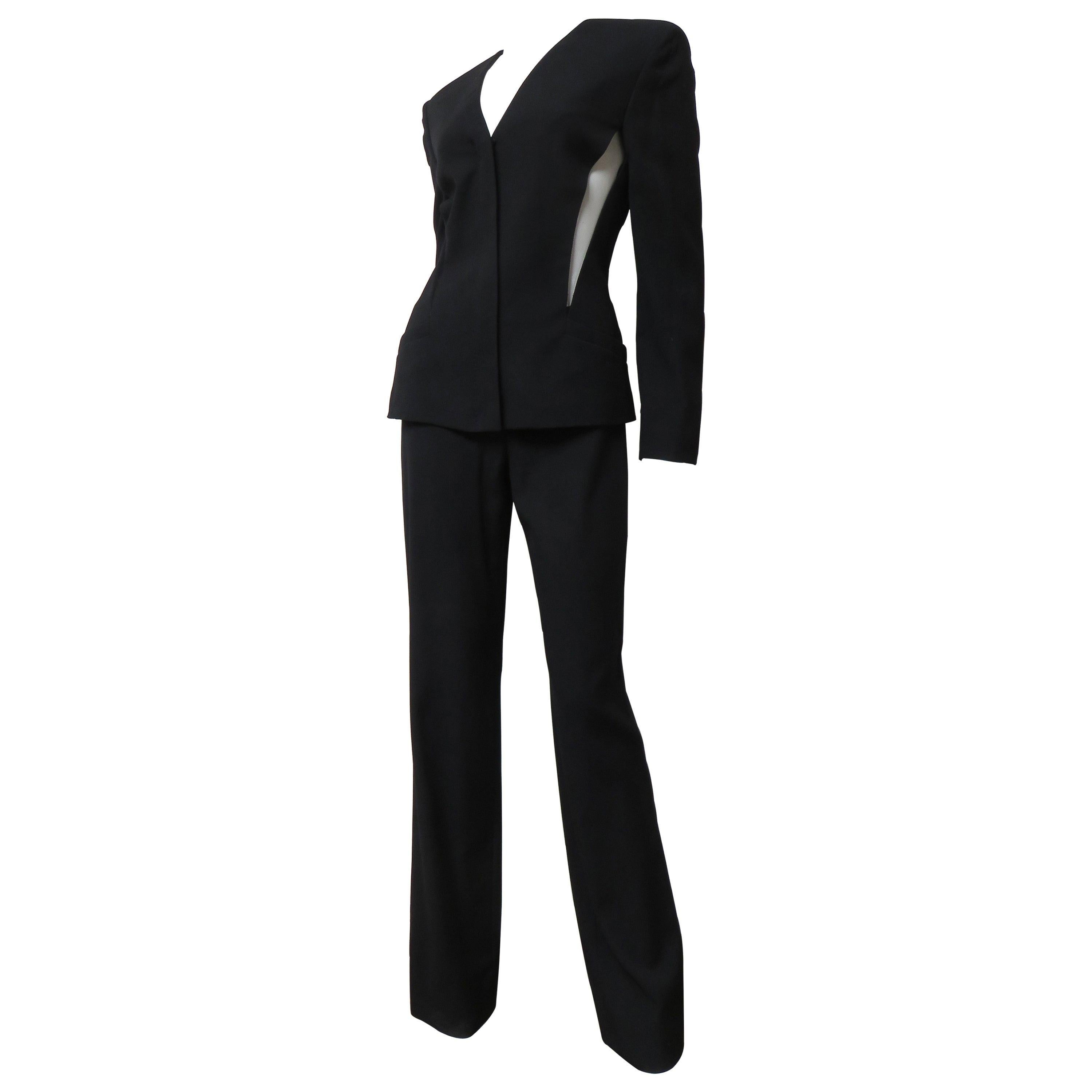 Gianni Versace Couture Silk Pant Suit with Cut outs 1990s
