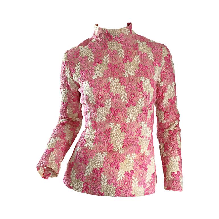 Chemisier Vintage En Lin Blanc Transparent - Brodé Au Crochet, Taille S Pour Femme - Neuf Sans étiquettes