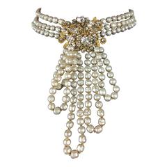 Dramatic Faux Pearl Necklace By Robert Demario. 1950's.