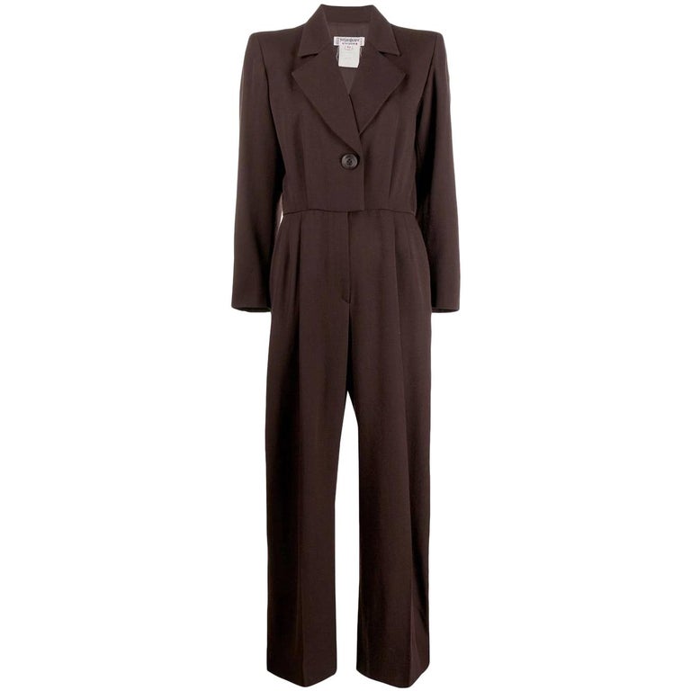 1980s Yves Saint Laurent Brown Jumpsuit For Sale At 1stdibs