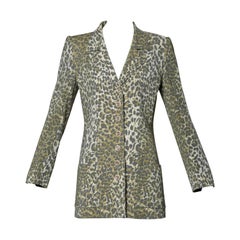 Emanuel Ungaro Vintage Blazer aus Wolle mit Leopardenmuster Emanuel Ungaro Vintage Blazer aus Wolle mit Leopardenmuster