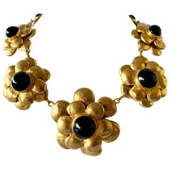 Vintage Chanel Flower Statement Necklace 